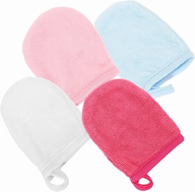 GLEAVI Makeup Cleaning Glove Makeup Makeup 4pcs Face Wash Mitts Soft Face Mitten Bath Reusable Makeup Mixed Color Makeup Face