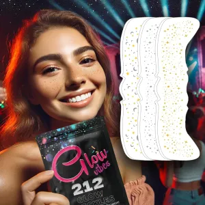 GlowVibes212 Glitter Freckles Face Tattoo - Glow in the Dark Freckles for Parties - Waterproof Face Glitter Freckles - Temporary Freckles - Cute Glow Party Makeup Accessories - 6 count