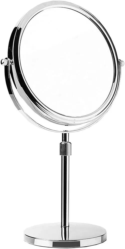 HIHELO Vanity Mirror 360-degree Rotatable Double-Sided Magnifying Makeup Mirror Creative Mirror Can Lift and Adjust Desktop Dressing Mirror Desk Mirror (Size : 15cm)