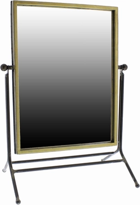 HomeRoots 18" Black Framed Makeup Shaving Tabletop Mirror