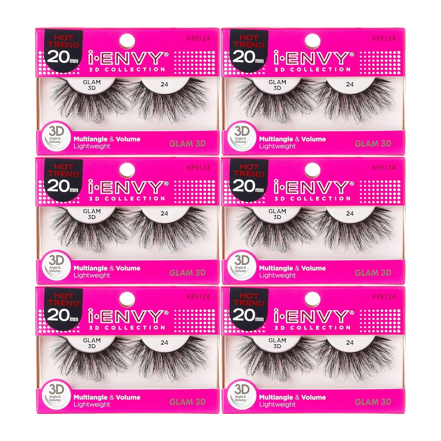i-Envy 6 Pairs False Eyelashes 3D Glam Collection Multi-angle & Volume Lashes