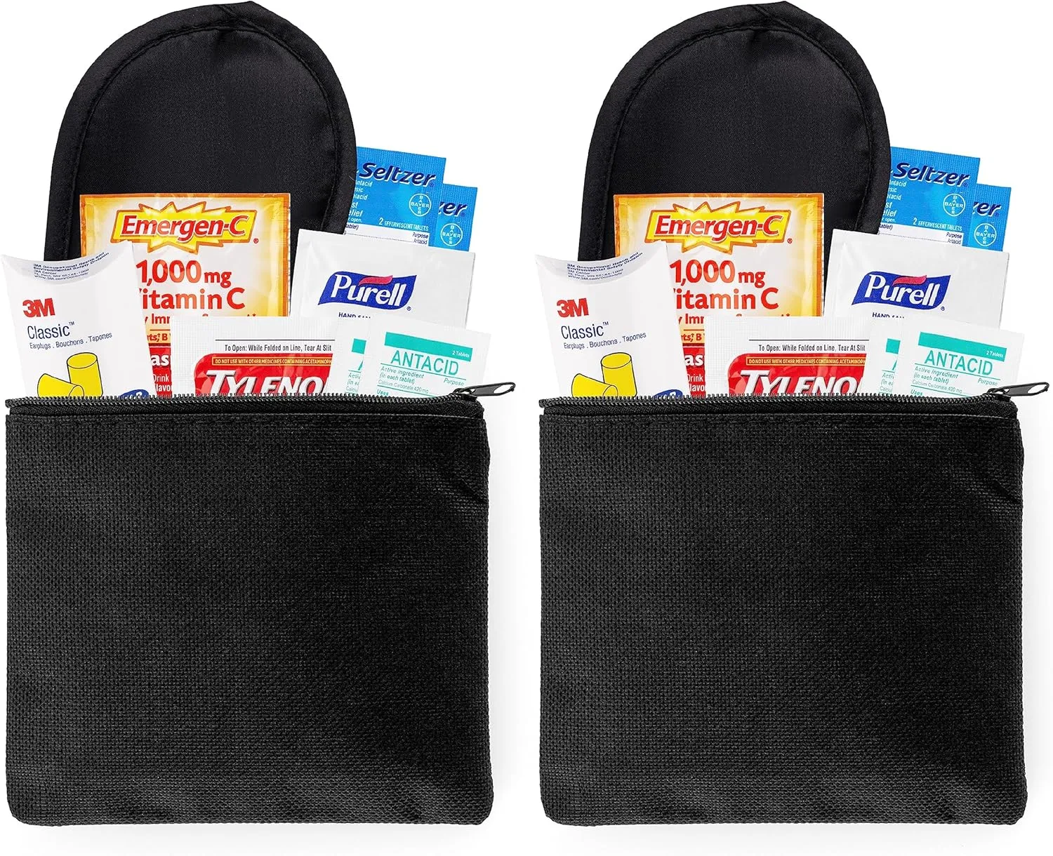 In Flight Mind Pre-Filled Hangover Recovery Supplies | 12 Pcs Bulk Hangover Kits for Bachelorette Party Favors, Survival Kit with Nylon Bag