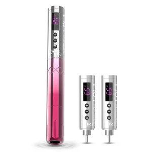 INKin Permanent Makeup Tattoo Machine, Wireless Tattoo Gun with 2Pcs 1500mAh Battery Pack LED Display, Professional Lola Air SMP Tattoo Pen for Beginners Artists (2.7mm Stroke)