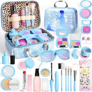 INNOCHEER Pretend Makeup for Toddlers, Fake Play Makeup for Little Girls, Frozen Toy Makeup Set for Girls, Birthday Christmas Princess Gifts Toddler Girl Toys Age 3 4 5 6 7 8 (Not Real Makeup)