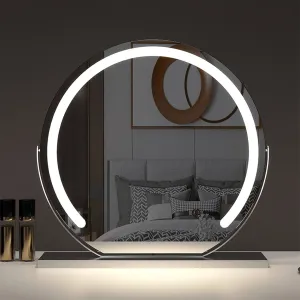 Innovative LED Makeup Mirror with Smart Touch Switch Tabletop and Wall Mounted Vanity Mirror for Bedroom d 6"