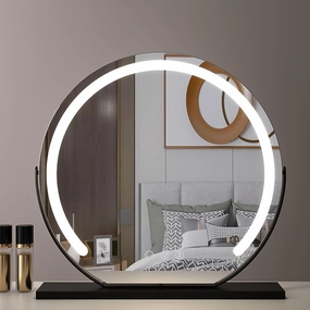 Innovative LED Makeup Mirror with Smart Touch Switch Tabletop and Wall Mounted Vanity Mirror for Bedroom d 6"