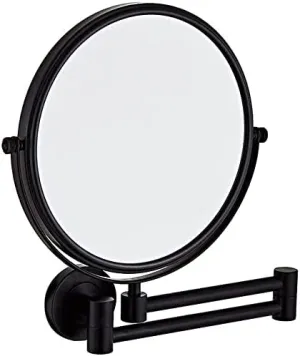 IOCCIOBB Vanity Mirror, Wall Mounted Makeup Mirror with 10X Magnification, 8 Inch Double Sided Vanity Magnifying Mirror, Cosmetic Mirror Shaving Mirror for Bathroom Black