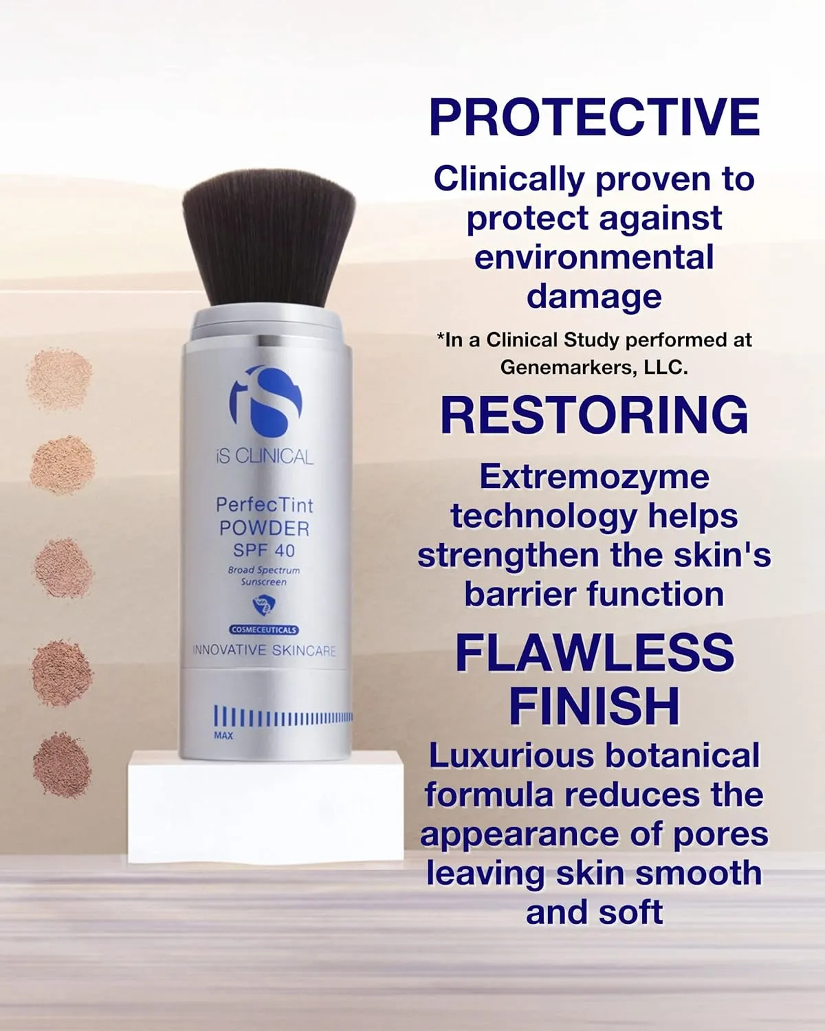 iS CLINICAL PerfecTint Powder SPF 40; Face Powder; Tinted SPF; Loose Face Powder for after makeup application