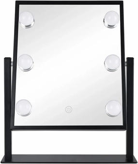 J&V TEXTILES Vanity Mirror with Lights Hollywood Lighted Makeup Mirror with 6 LED Dimmable Bulbs & 3 Color Lighting Modes