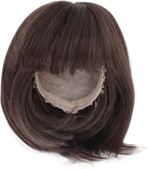 Jakoo BJD Hair, Easy Haircut, high Temperature Fiber, Doll Wig, Straight Bangs, Durable for Gift Dark Brown