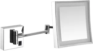 JCAKES Wall Mounted Makeup Mirror 3X Magnification Single Side Square Vanity Mirror Extendable Built-in Lithium Battery (Color : #6)