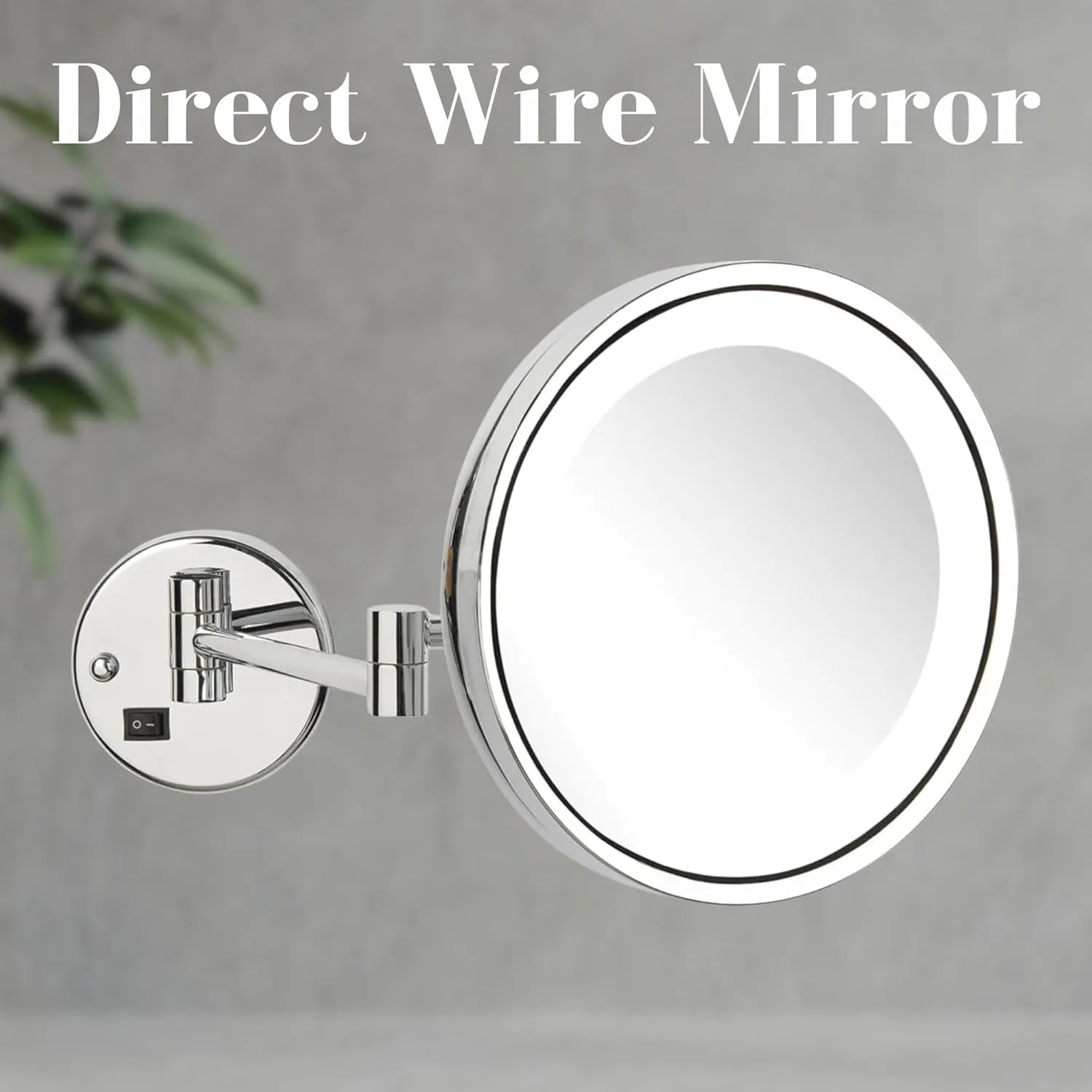 JERDON Lighted Wall-Mounted Makeup Mirror - Direct Wire Magnifying Mirror with LED Lights - 5X - Chrome Finish - Model HL1016CLD