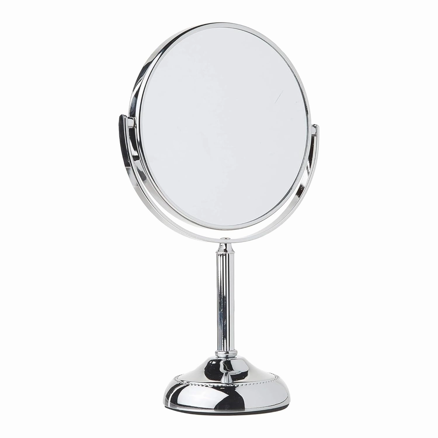JERDON Two-Sided Tabletop Makeup Vanity Mirror - 10X-1X Magnification & Swivel Design - 6-Inch Diameter Portable Mirror – Polished Chrome Finish - Model JP910CB