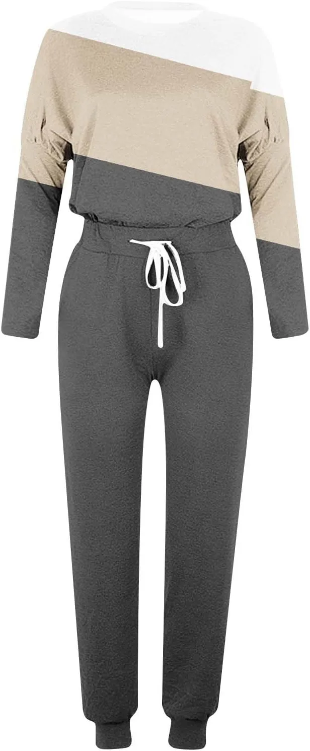 Jogger Sets for Women 2 Piece Sweatsuits Casual Long Sleeve Tops and Pants Sets Plus Size Lounge Tracksuit Loungewear