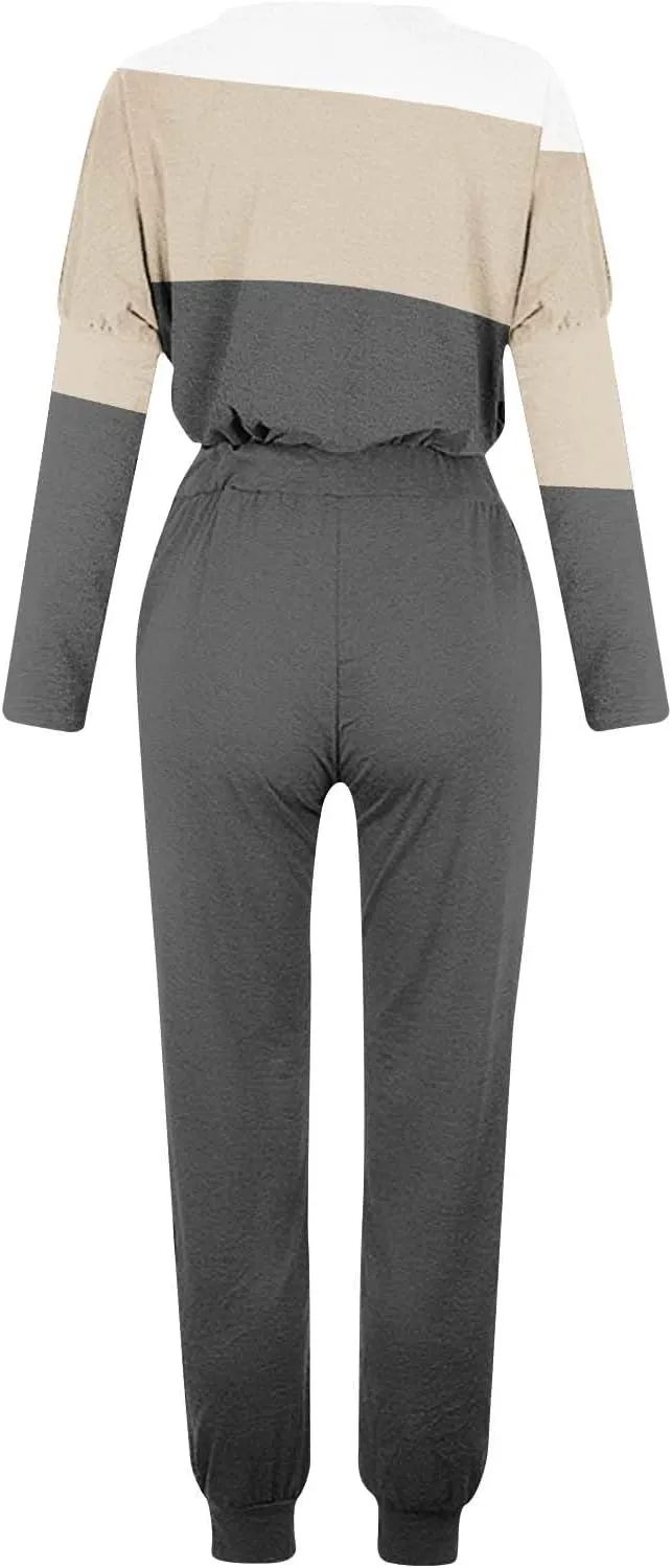 Jogger Sets for Women 2 Piece Sweatsuits Casual Long Sleeve Tops and Pants Sets Plus Size Lounge Tracksuit Loungewear