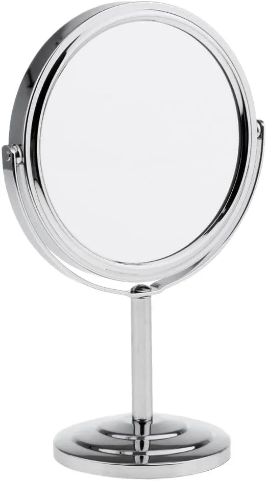 jojomis New Tabletop Two-Sided Swivel Vanity Mirror Magnifying&Normal Makeup Mirrors - as described, Silver