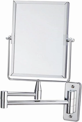 Jojomis Square Wall Mount 1X/2X Magnified Double Sided Makeup Shaving Vanity Mirror