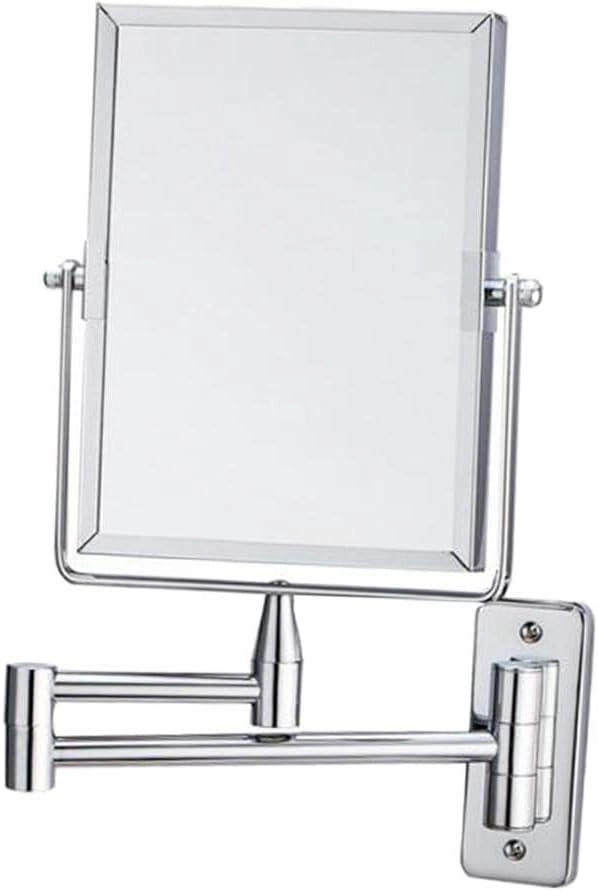 Jojomis Square Wall Mount 1X/2X Magnified Double Sided Makeup Shaving Vanity Mirror
