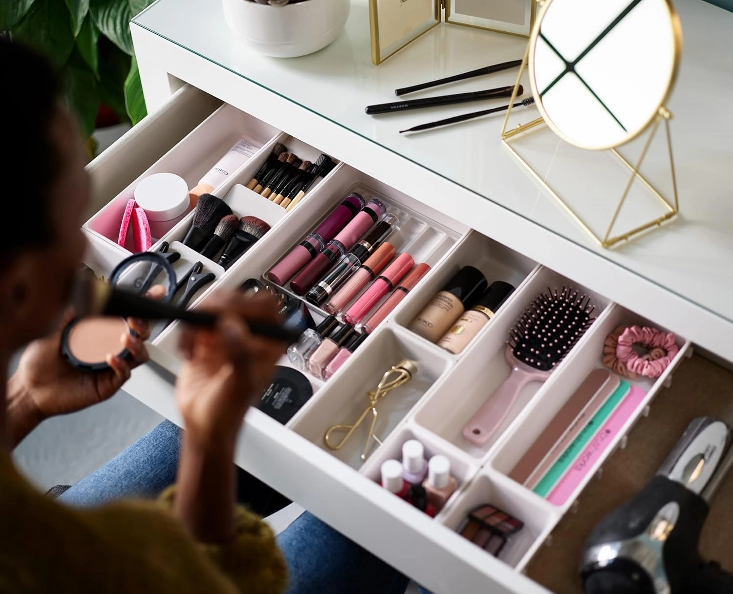 Joseph Joseph Viva - Modular 12-piece Makeup Beauty Drawer Organiser Set, Storage Boxes dividers for makeup, beauty grooming items, cosmetics, hair accessories
