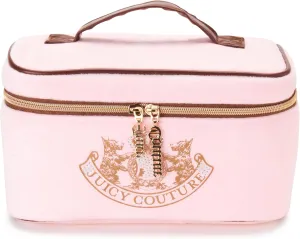 Juicy Couture Women's Cosmetics Bag - Travel Makeup and Toiletries Train Case Organizer, Size One Size, Light Pink