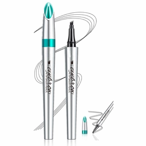 Kaberryfls Waterproof Natural Eyebrow Pen, 3D Waterproof Microblading Eyebrow Pen Kaberryfls, Kaberryfls Eyebrow Pencil, Kaberryfls Eye Brow Pencil 4 Tipped Precise Brow Pen (#4 Black)