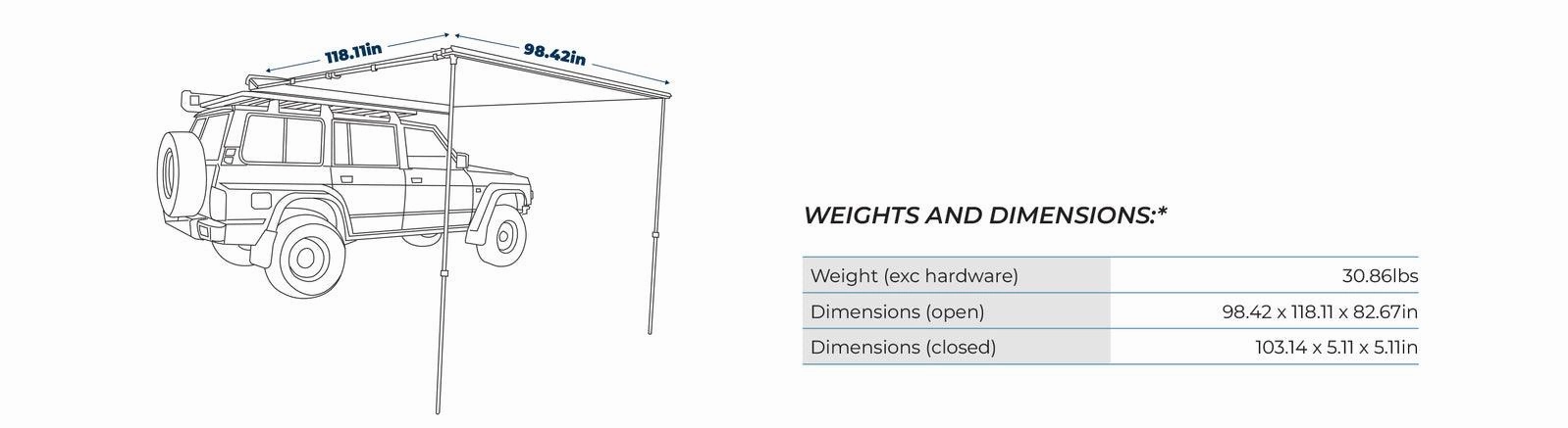 Kakadu BlockOut Awning 98 x 118