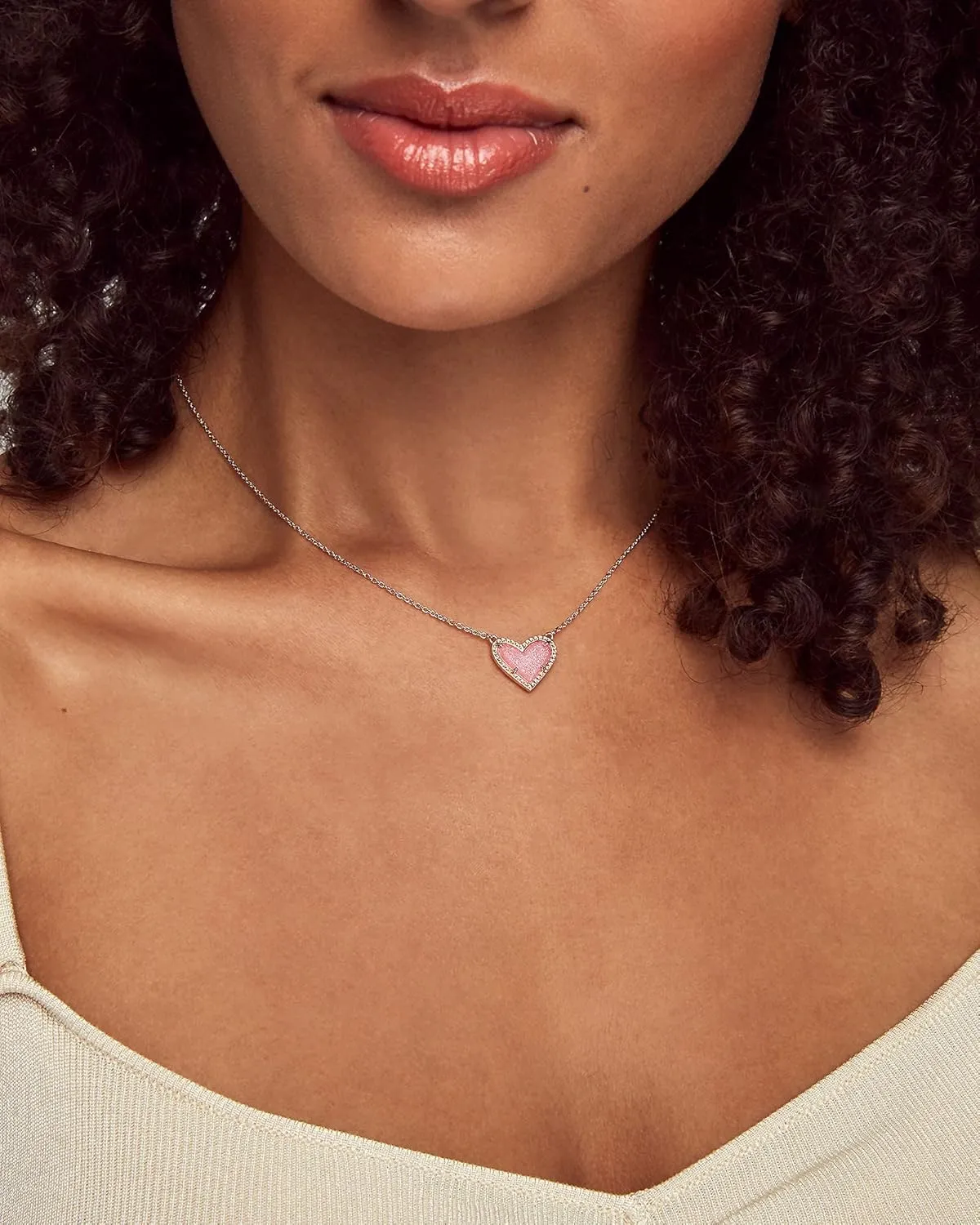 Kendra Scott Ari Heart Adjustable Length Pendant Necklace for Women, Fashion Jewelry