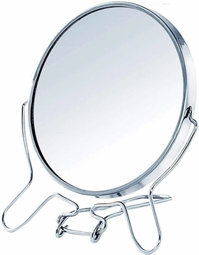 KOHARA Mirrors Makeup Makeup 4" Round Makeup Cosmetic 360 Degree Rotation Two Side Magnifier Stainless Steel Frame (Color : 12x9.5cm)