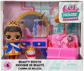 L.O.L. Surprise! OMG House of Surprises Beauty Booth Playset with Her Majesty Collectible Doll and 8 Surprises, Dollhouse Accessories, Holiday Toy, Great Gift for Kids Ages 4 5 6  Years & Collectors
