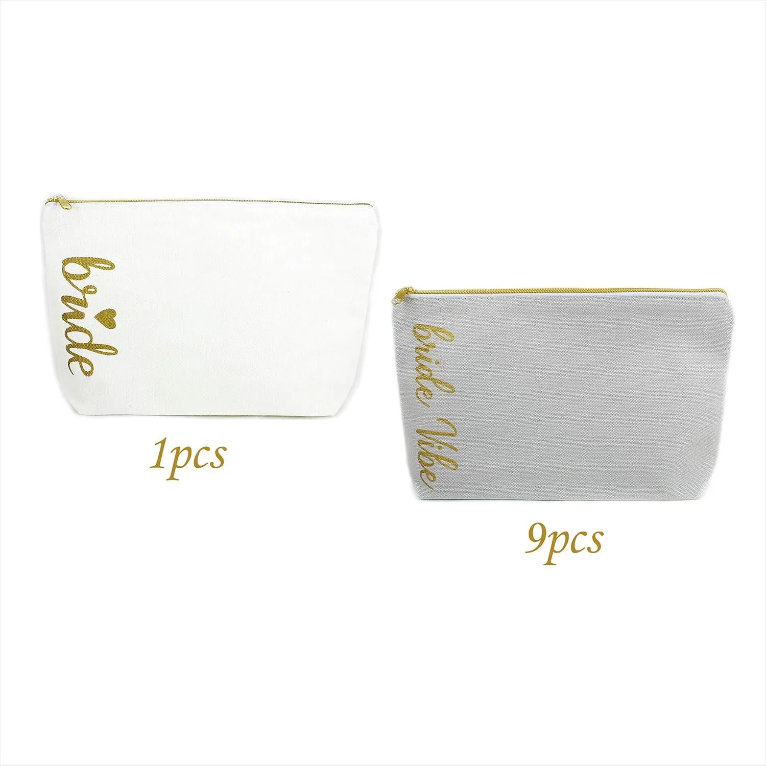 LADY&HOME Bridesmaid Makeup Bag Bride Vibe Team Bride Makeup Bag Wedding Party Cosmetic Bag Bridesmaid Proposal Gifts for Bridal Shower,Wedding,Bachelorette