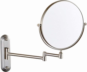 LADYG Wall-Mounted Makeup Mirror, 8 Inch Brass Magnifying Double Sided Shaving Mirror, Bathroom Extendable 360° Swivel Cosmetic Vanity Mirror (Color : Chrome, Size : 7X)