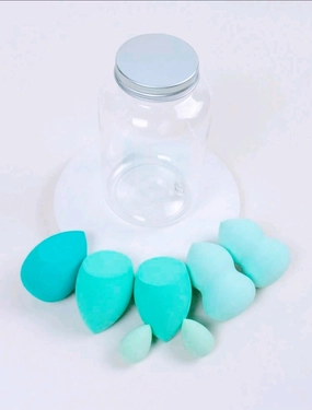 Lashes2cute 7 Piece Makeup Sponge Set Blue