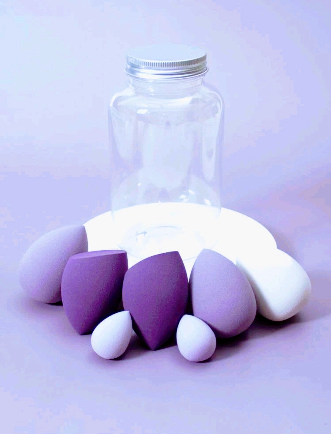 Lashes2cute 7 Piece Makeup Sponge Set Purple