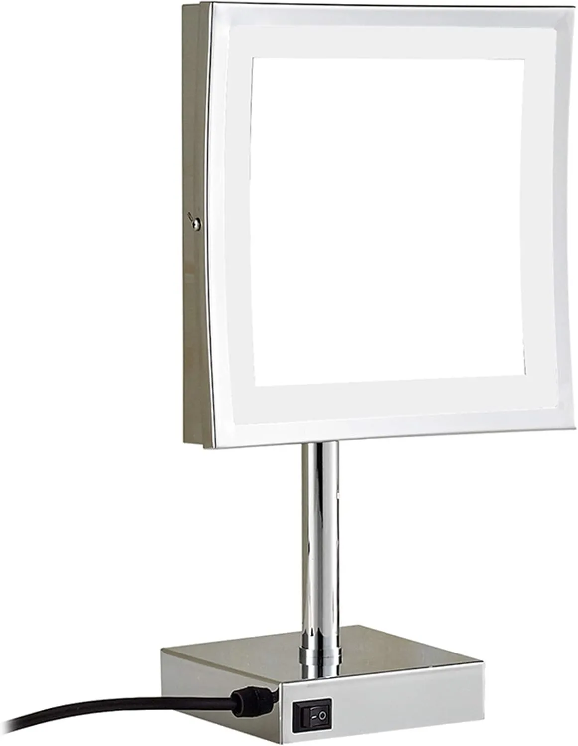 Led Makeup Mirror with Lights 8 Inch Brass 3X Magnification Countertop Vanity Mirrors Illuminated Cosmetic Mirror with Switch and Plug (Color : Nickel