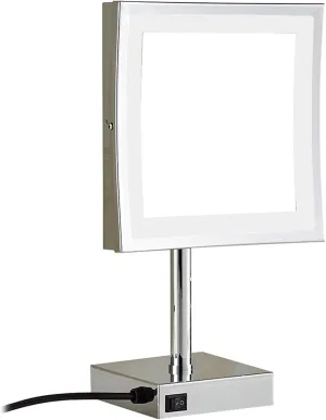 Led Makeup Mirror with Lights 8 Inch Brass 3X Magnification Countertop Vanity Mirrors Illuminated Cosmetic Mirror with Switch and Plug (Color : Nickel