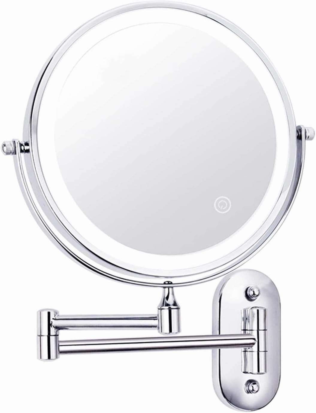LED Wall Mounted Makeup Mirror, Double Sided Bathroom Mirror, 1X/3X/5X/7X/10X Magnification Makeup Vanity Mirror, Free Rotation Cosmetic Mirror, for Makeup, Cut, Trim