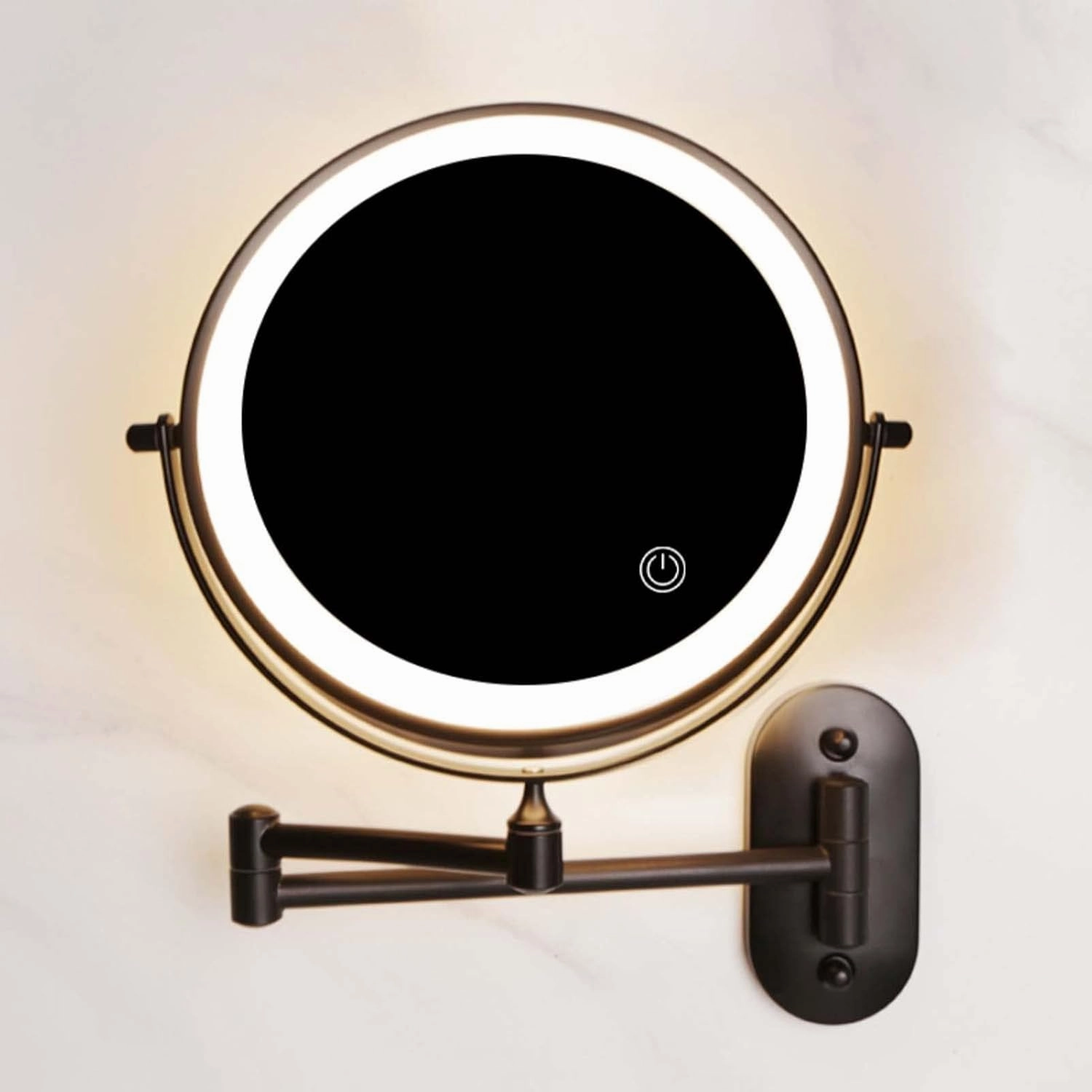 LED Wall Mounted Makeup Mirror, Double Sided Bathroom Mirror, 1X/3X/5X/7X/10X Magnification Makeup Vanity Mirror, Free Rotation Cosmetic Mirror, for Makeup, Cut, Trim