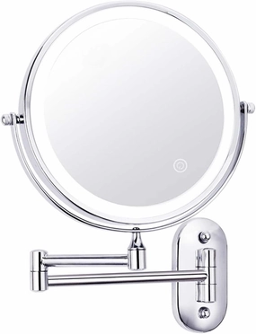 LED Wall Mounted Makeup Mirror, Double Sided Bathroom Mirror, 1X/3X/5X/7X/10X Magnification Makeup Vanity Mirror, Free Rotation Cosmetic Mirror, for Makeup, Cut, Trim