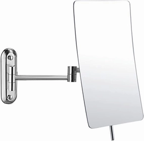 LIPPSY Rectangle Foldable Extension Arm Shaving Mirror,Swivel Wall Mounted Vanity Mirror, Single-Sided 3 X Magnifying Makeup Mirror, for Bathroom (Color : A)