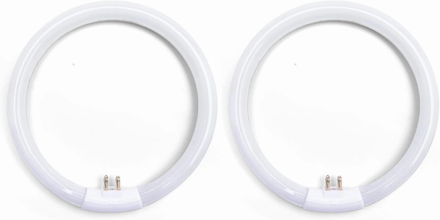 lumenivo 5.5 Inch Outside Diameter, T4 12W 6400K Circular Fluorescent Bulb, Replacement for Conair Round Makeup Mirror - 2 Pack