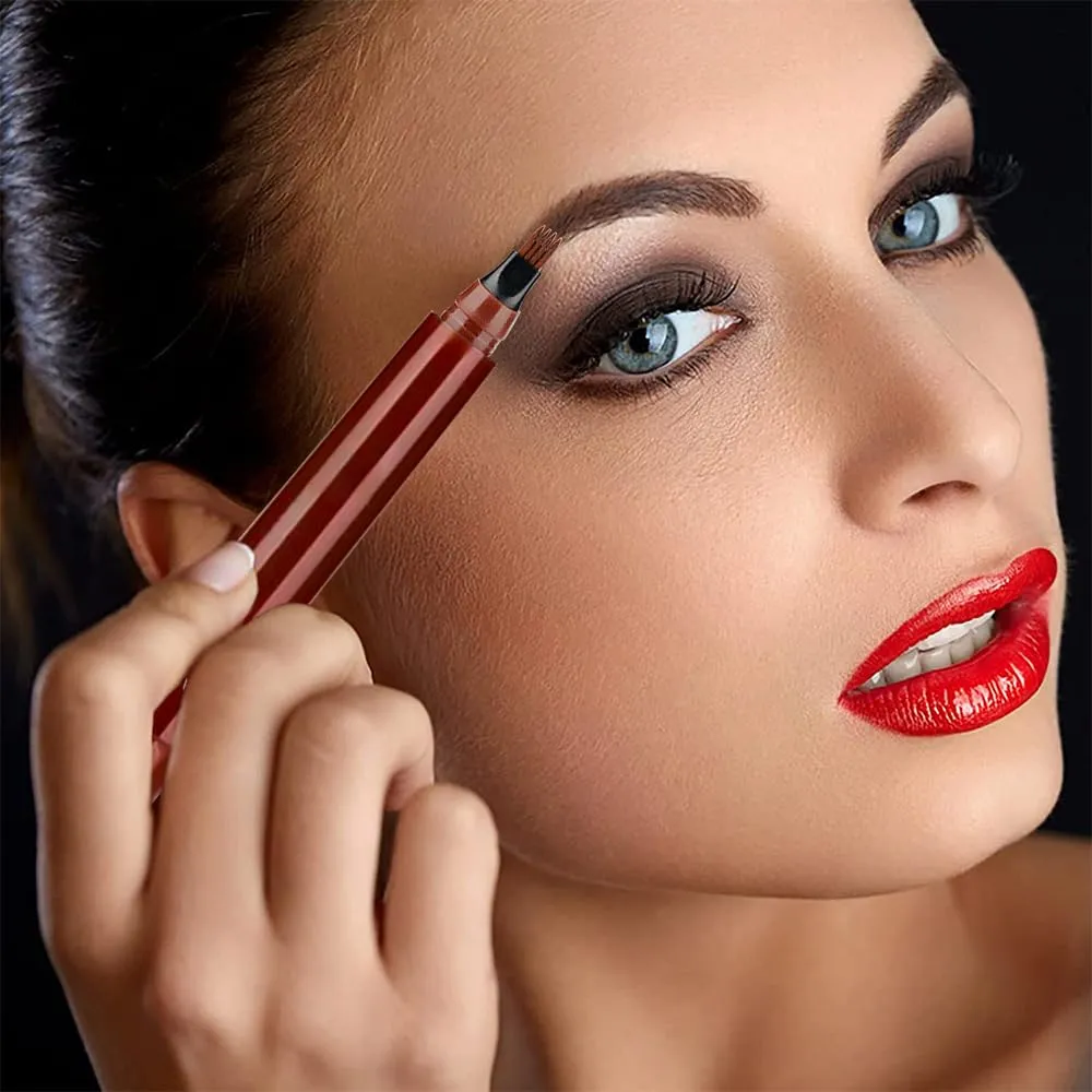 Magic Eyebrow Pencil, 3D Waterproof Microblading Eyebrow Pencil Contouring Pen 4 Tipped Precise Brow Pen, Long-Lasting Fine Stroke Microblade Eyebrow Brush (Black)