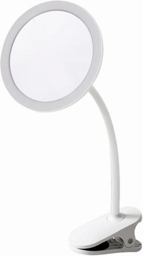 Magnifying Makeup Mirror with Lights, 5X Magnifying Makeup Mirror with 3 Color Lights, 360° Rotating Portable Clip On Mirror for Bedroom, Bathroom