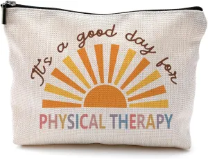 Makeup Bag for Physical Therapists - Appreciation Gift for Women, Cosmetic & Toiletry Bag for Good Days in Therapy