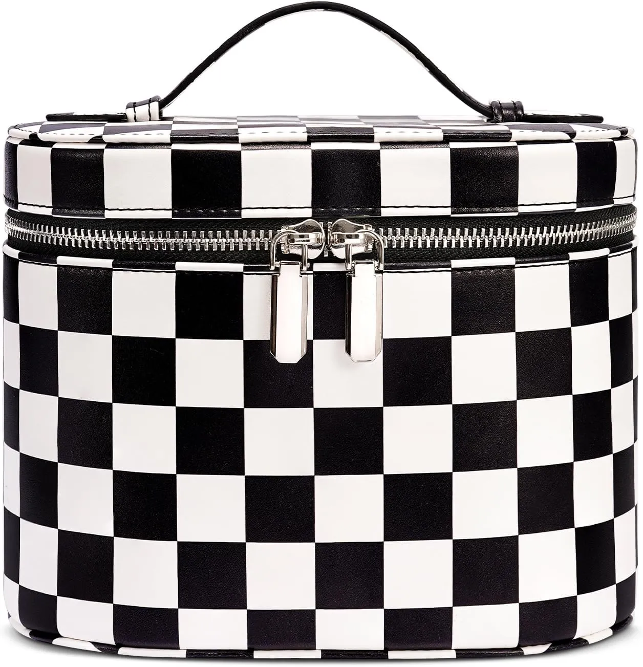 Makeup Bag, Travel Make up Case with Compartments and Handle, Portable Cosmetic Organizer Bags,Toiletry Bag for Women
