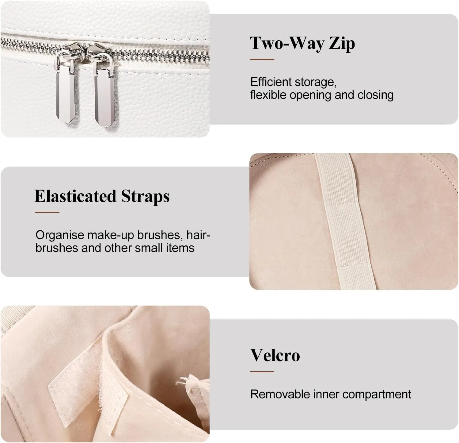 Makeup Bag, Travel Make up Case with Compartments and Handle, Portable Cosmetic Organizer Bags,Toiletry Bag for Women
