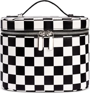 Makeup Bag, Travel Make up Case with Compartments and Handle, Portable Cosmetic Organizer Bags,Toiletry Bag for Women