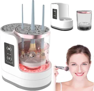 Makeup Brush Cleaner - 3 in 1 Electric Makeup Brush Cleaner Machine with Makeup Brush Dryer, Automatic Makeup Brush Cleaner, Multi-Hour Drying Settings, Thorough Cleaning, for All Makeup Brush Types