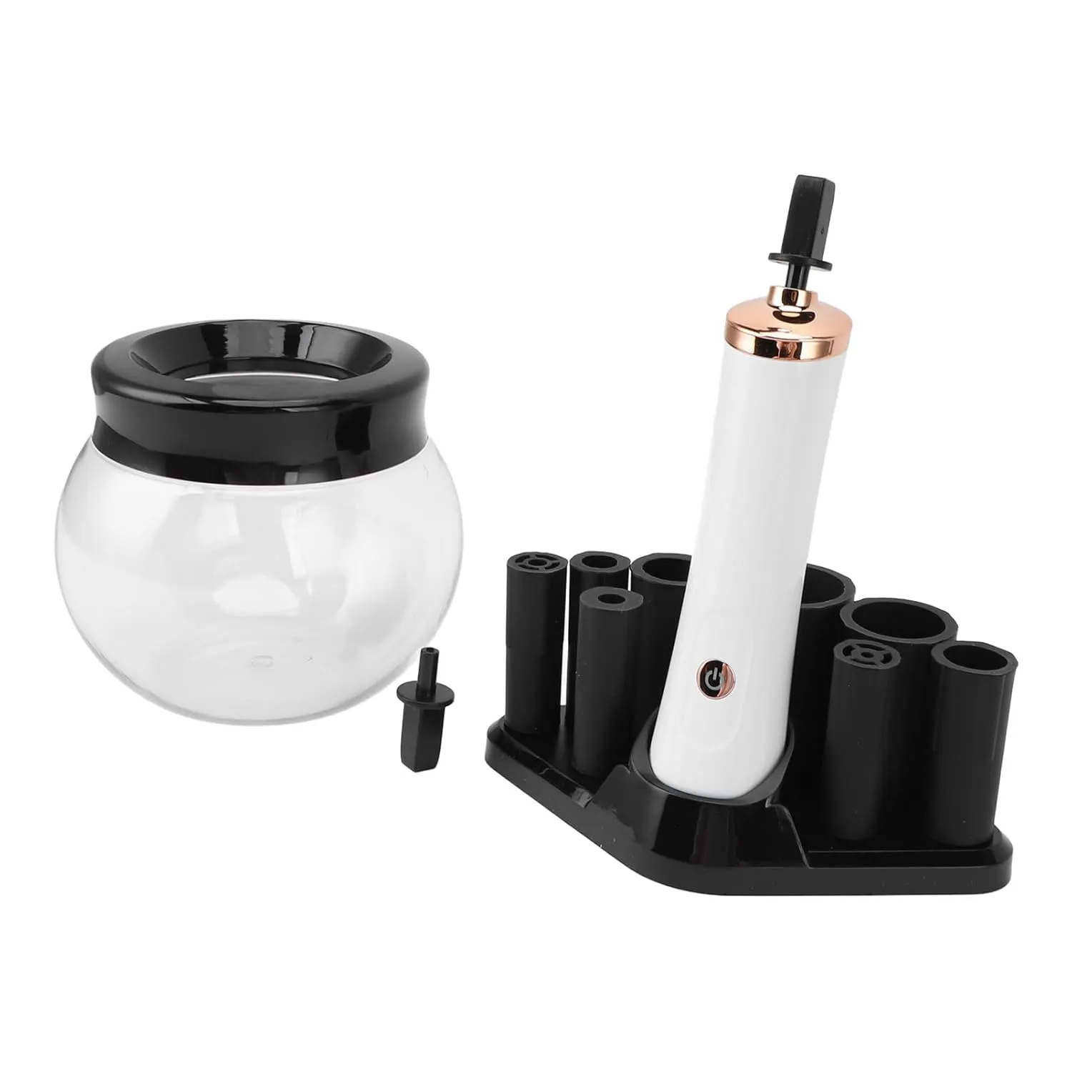 Makeup Brush Cleaner Machine, Quick Wash and Dry Makeup Brush Cleaner Dryer Versatile for Home (White)