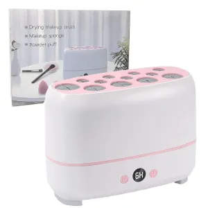Makeup Brush Dryer Machine, Electric Cosmetic Sponge Drying Machine With 12 Various Dryer Hole, Drying 12pcs Brushes At Once, Thermo-Control Dryer for Dryer Makeup Sponge, Makeup Brush, Powder Puff