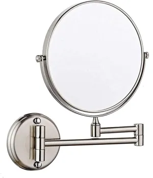 Makeup Mirror 8-Inch Two-Sided Swivel Wall Mounted Mirror Extending Folding Bathroom Shaving Cosmetic Make Up Mirror- 3X/1X Magnification with Drilling Or Without Drilling(#6)